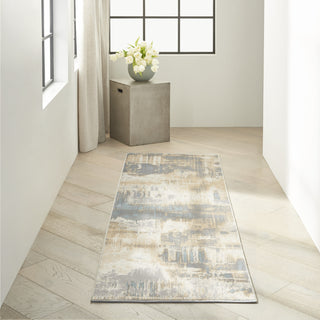 CK005 Enchanting ECH02 Ivory Seaglass Area Rug by Calvin Klein Corner Image