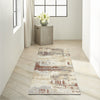 CK005 Enchanting ECH02 Grey Rust Area Rug by Calvin Klein Corner Image