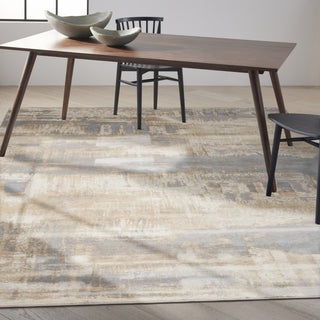 CK005 Enchanting ECH02 Ivory Seaglass Area Rug by Calvin Klein Corner Image