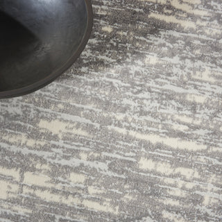 CK005 Enchanting ECH03 Grey Beige Area Rug by Calvin Klein Corner Image