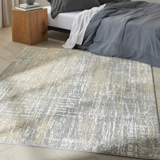 CK005 Enchanting ECH04 Grey Beige Area Rug by Calvin Klein Corner Image