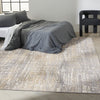 CK005 Enchanting ECH04 Grey Beige Area Rug by Calvin Klein Room Image Feature