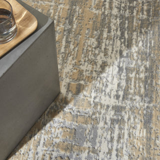 CK005 Enchanting ECH04 Grey Beige Area Rug by Calvin Klein Room Image Feature