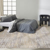 CK005 Enchanting ECH04 Grey Beige Area Rug by Calvin Klein Room Image Feature