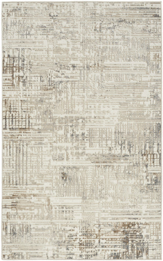 CK005 Enchanting ECH05 Cream Grey Area Rug by Calvin Klein Small Top Image