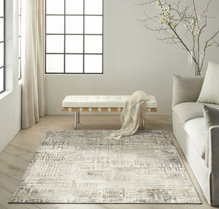 CK005 Enchanting ECH05 Cream Grey Area Rug by Calvin Klein Lifestyle Image