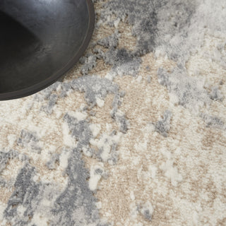 CK005 Enchanting ECH07 Ivory Grey Area Rug by Calvin Klein Corner Image