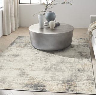 CK005 Enchanting ECH07 Ivory Grey Area Rug by Calvin Klein Corner Image