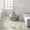 CK005 Enchanting ECH07 Ivory Grey Area Rug by Calvin Klein Room Image Feature