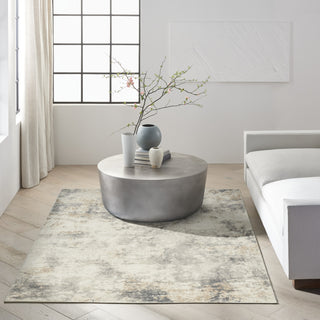 CK005 Enchanting ECH07 Ivory Grey Area Rug by Calvin Klein Room Image Feature