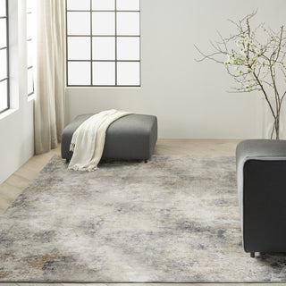 CK005 Enchanting ECH07 Ivory Grey Area Rug by Calvin Klein Room Image Feature