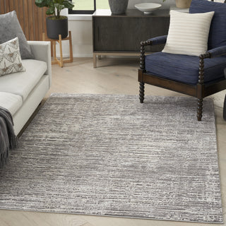 Nourison Eco-Friendly ECO01 Ivory Grey Area Rug Corner Image