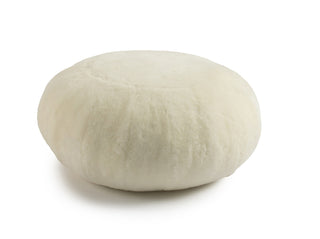 Auskin Sheepskin Seating Short Wool Ottoman Off White Furniture main image