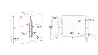 Surya Ekholm EHLM-002 Black Furniture Line Drawing