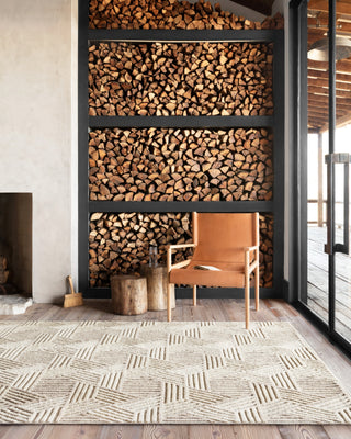 Loloi Ehren EHR-04 Oatmeal/Ivory Area Rug Lifestyle Image Feature