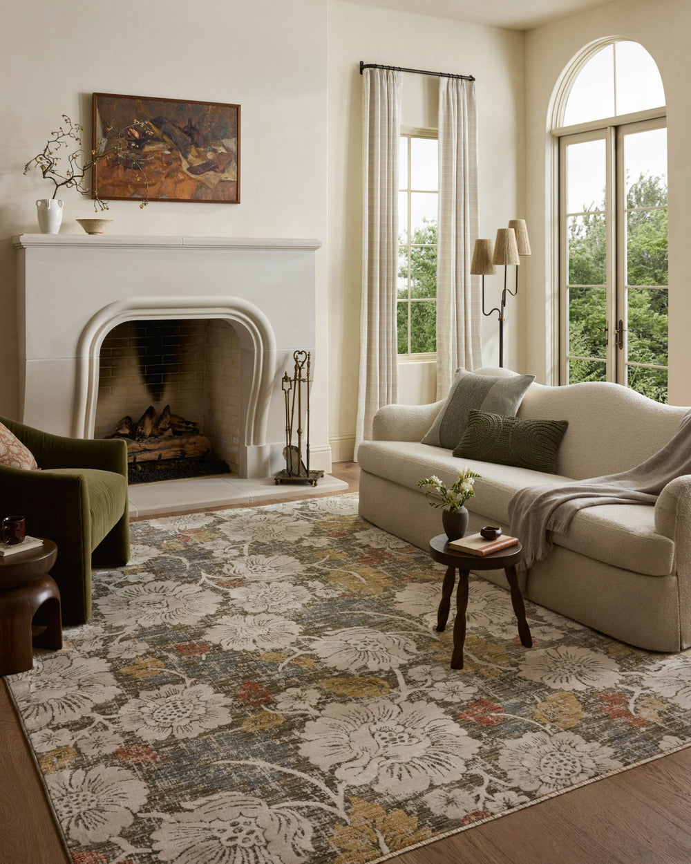Loloi Eileen ELE-03 Olive / Multi Area Rug Lifestyle Image Feature