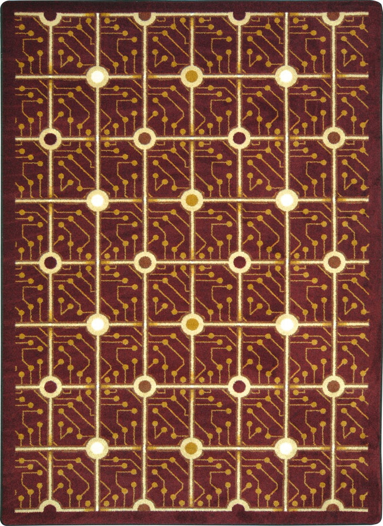 Joy Carpets Kaleidoscope Electrode Burgundy Area Rug