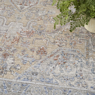 Nourison ELEGANT HEIRLOOMS ELH01 GREY GOLD Corner Image