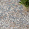 Nourison Elegant Heirlooms ELH01 Ivory Blue Area Rug Corner Image