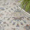 Nourison Elegant Heirlooms ELH02 Ivory Grey Area Rug Corner Image