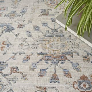 Nourison Elegant Heirlooms ELH02 Ivory Grey Area Rug Corner Image