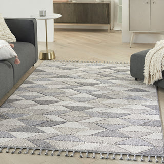 Nourison Elwood ELW01 Grey/Charcoal Area Rug Corner Image