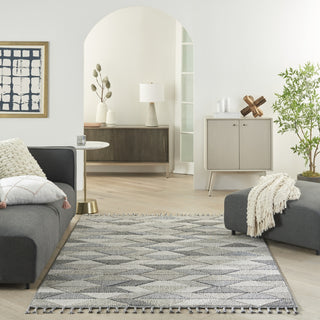 Nourison Elwood ELW01 Grey/Charcoal Area Rug Room Image Feature
