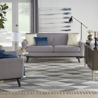 Nourison Elwood ELW01 Grey/Charcoal Area Rug Room Image Feature