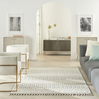 Nourison Elwood ELW05 Ivory/Grey Area Rug Room Image Feature