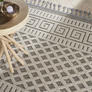 Nourison Elwood ELW05 Ivory/Grey Area Rug Corner Image