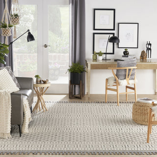 Nourison Elwood ELW05 Ivory/Grey Area Rug Room Image Feature