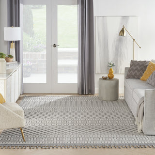 Nourison Elwood ELW05 Ivory/Slate Area Rug Room Image Feature