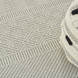 Nourison Elwood ELW06 Grey/Ivory Area Rug Corner Image