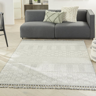 Nourison Elwood ELW06 Grey/Ivory Area Rug Corner Image