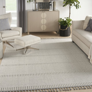 Nourison Elwood ELW06 Grey/Ivory Area Rug Corner Image
