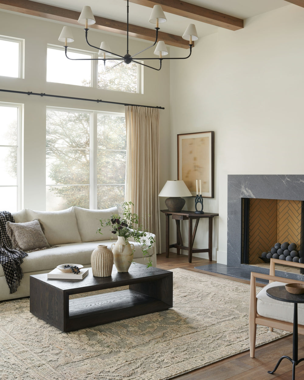 Loloi Emilia EMI-03 Sky / Natural Area Rug Lifestyle Image Feature
