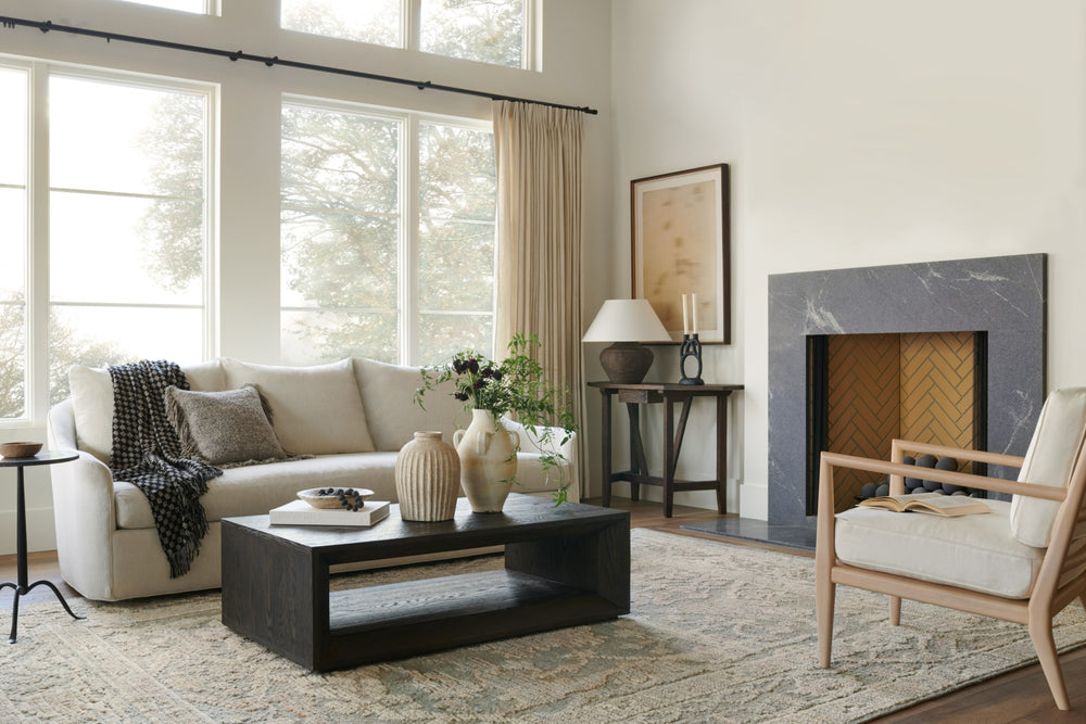 Loloi Emilia EMI-03 Sky / Natural Area Rug Lifestyle Image Feature
