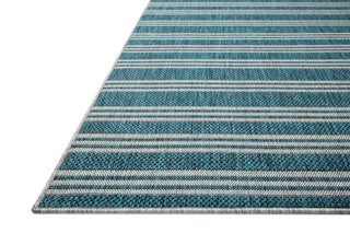 Loloi Easton ESN-04 Teal / Fog Area Rug Corner Image
