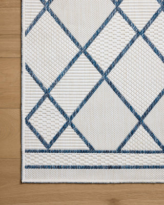 Loloi Easton ESN-08 Ivory / Denim Area Rug Corner 2