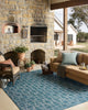 Loloi Easton ESN-10 Fog / Teal Area Rug Lifestyle Image Feature