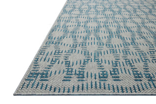 Loloi Easton ESN-10 Fog / Teal Area Rug Corner Image