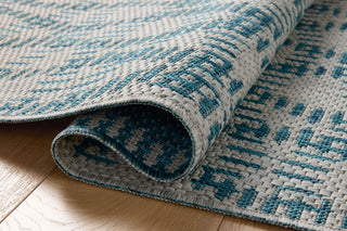 Loloi Easton ESN-10 Fog / Teal Area Rug Detail