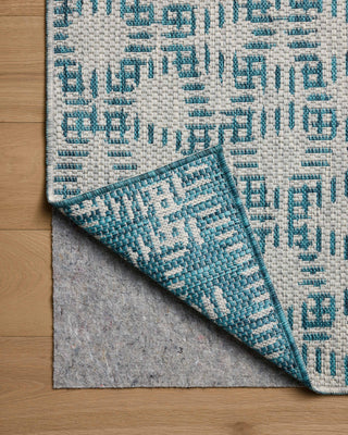 Loloi Easton ESN-10 Fog / Teal Area Rug Backing Image