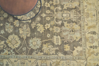 Exquisite Rugs Antique Weave Oushak 2003 Brown/Ivory Area Rug Lifestyle Image Feature
