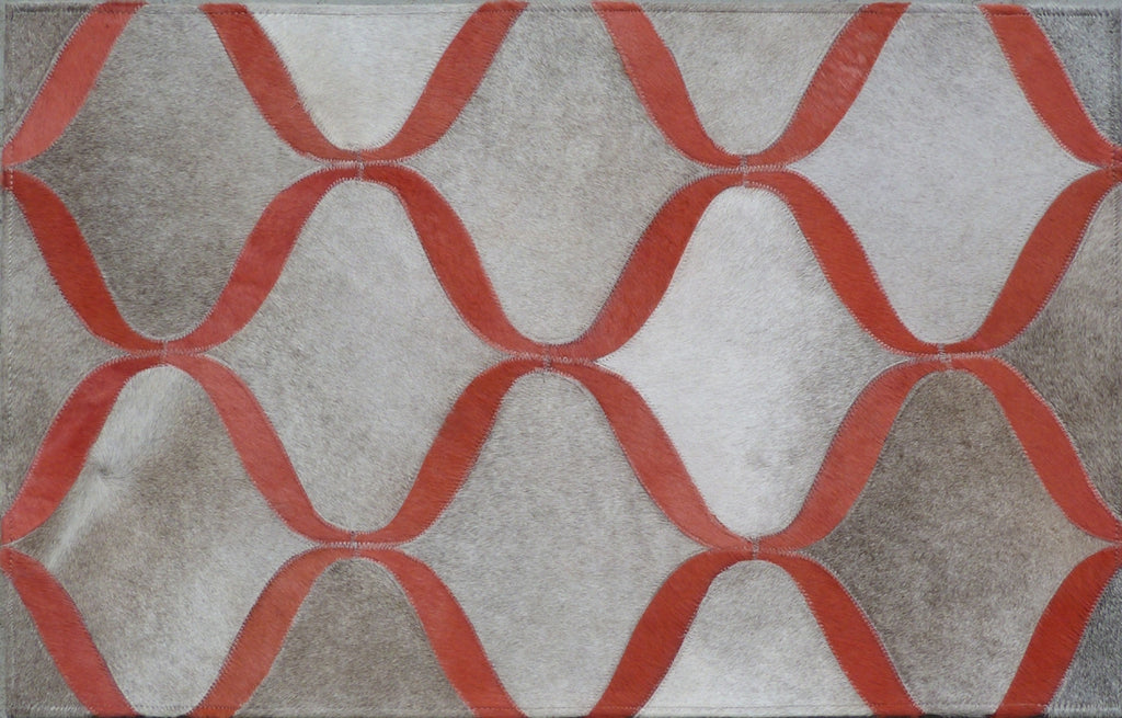 Exquisite Rugs Natural Hide 2136 Silver/Terracota Area Rug main image