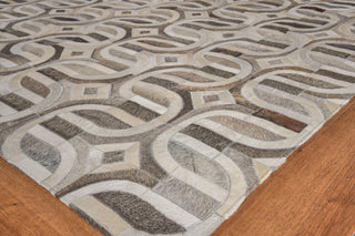 Exquisite Rugs Natural Hide 2140 Medium Gray/Ivory Area Rug Corner Image