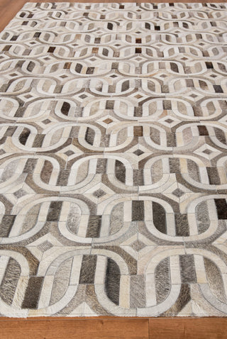 Exquisite Rugs Natural Hide 2140 Medium Gray/Ivory Area Rug Closeup Image