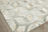 Exquisite Rugs Natural Hide 2141 Silver/Ivory Area Rug Corner Image