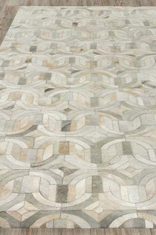 Exquisite Rugs Natural Hide 2141 Silver/Ivory Area Rug Closeup Image