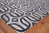 Exquisite Rugs Natural Hide 2142 Silver/Blue Area Rug Corner Image